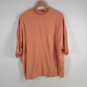 Asos womens oversized t shirt size S orange short sleeve crew neck cotton 033835 - Picture 1 of 9