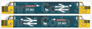 Adhesive Vinyl Class 37 Decal suit OO gauge Hornby / Lima - BR Blue 37401 - Picture 1 of 1