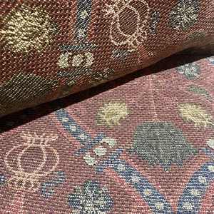 VTG Chenille Fabric Upholstery 7 yrds Bohemian Ottoman 54 wide Reversible Drapes - Picture 1 of 13