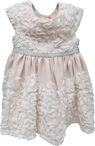 Sweet Heart Rose Little Girls' Soutache A-Line Dress White Pink 2 T - Picture 1 of 8
