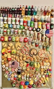 Barbi Dollhouse Miniature Food Mini Drinks Tiny Mix Lot 1:6-1:12 👻🧲9pc UChoose - Picture 1 of 12