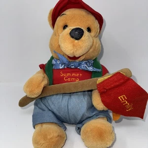 Rare Winnie The Pooh Summer Camp Plush With Flag Emily With Flag Backpack - Picture 1 of 6