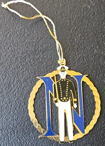 VESTIDO DE DESFILE COLOR CADETE NAVAL, ADORNO ÁRBOL DE NAVIDAD. BONITO DETALLE. - Imagen 1 de 6