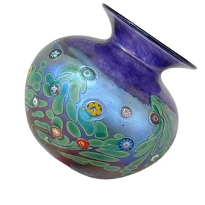 Ken & Ingrid Hanson Millefiore Studio Art Glass Vase - Picture 1 of 7