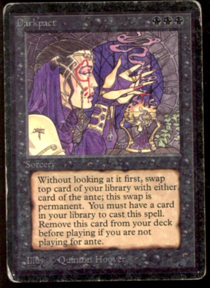 Magic MTG Beta Darkpact HEAVILY PLAYED HP - Image 1 of 1