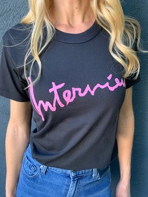 70s - 80s VINTAGE ANDY WARHOL'S INTERVIEW MAGAZINE BLACK T-SHIRT ADULT SZ S - Image 1 of 4