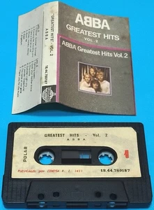 ABBA "Greatest Hits Vol. 2" MADE IN PERU, WHITE PAPER LABEL, CASSETTE (VG+) - Picture 1 of 7