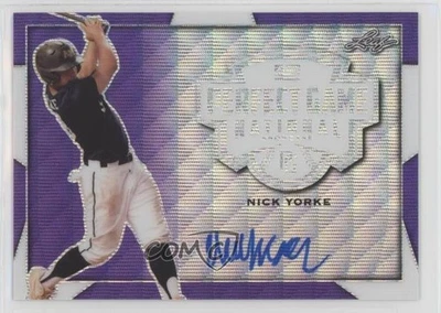 2019 Leaf Perfect Game National Showcase Metal Purple Wave /8 Nick Yorke Auto - Image 1 of 2