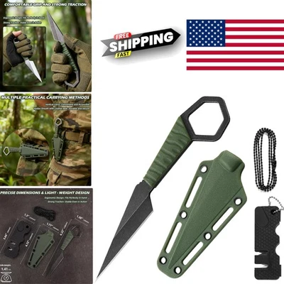 Cuchillo de cuello de alta calidad 3 pulgadas Full Tang acero inoxidable para actividades al aire libre Foto 1 de 4