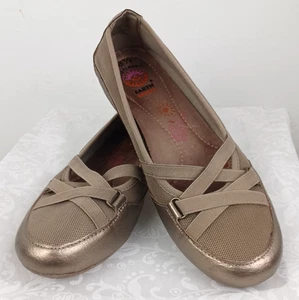 Earth Spirit Gelron Shoes Womens 8.5 Mary Jane Flats Pewter Gold Casual Slip On - Picture 1 of 11