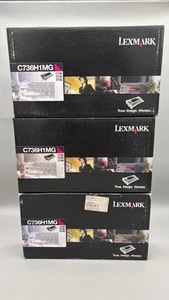 Bundle of 3 Genuine Lexmark C736H1MG Magenta Toner SEALED C736 X736 X738 - Picture 1 of 6