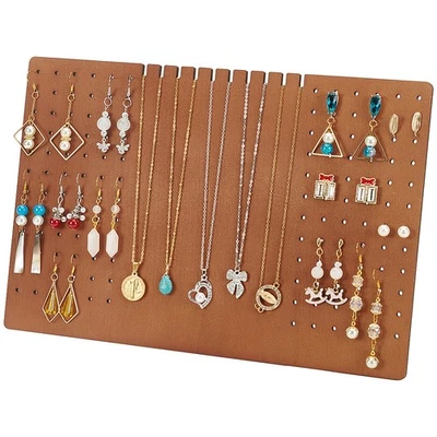 1set Wooden Earring Display Stands Rectangle Jewelry Organizer Holder - Imagem 1 de 4