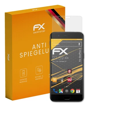 atFoliX 3x Displayfolie für OnePlus 5 Schutzfolie matt&stoßfest Folie - Bild 1 von 4