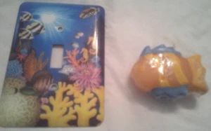 Metal Light Switch Cover Wall Plate Ocean Reef Tropical Fish + candle - Picture 1 of 1