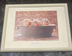 Vintage Ivory Framed, Anne Geddes Bathroom Artwork 15”x12” - Picture 1 of 4