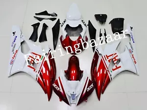Fit for YZF 2006 2007 R6 FIAT Candy Red White ABS Injection Bodywork Fairing Kit - Picture 1 of 7