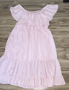 Forgotten Grace SZ XL NWT Pastel Pink Peasant Layered Dress Lightweight Elastic - Picture 1 of 6