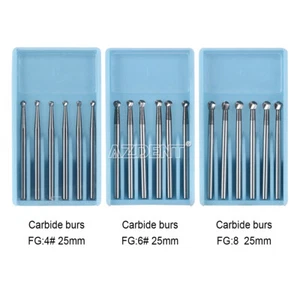 AZDENT Dental Chirurgischer Frässtift Wolframcarbid 25 mm rund Typ FGXL 4 /6 /8 MM - Bild 1 von 21