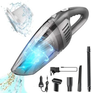 Portable Cordless Car Vacuum Cleaner, 8000PA Suction, 120W High Power, Gray - Picture 1 of 7