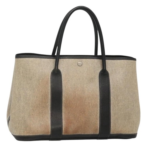 HERMÈS HERMES Borsa da Giardino Festa PM a Mano Rivestita in Tela Beige Autore bs24374