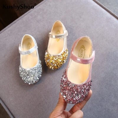 Spring New Children Shoes Girls Princess Shoes Glitter Baby Dance Shoes Casual - Photo 1/4
