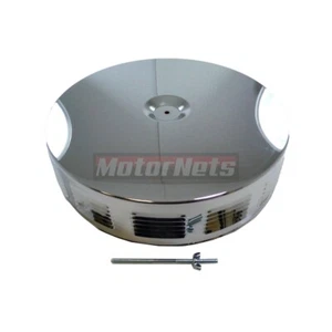 Kit limpiador de aire cromado con persianas redondas de 14" HotRod Chevy Ford Mopar SBC Pontiac - Imagen 1 de 2