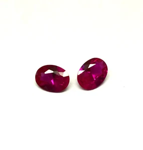 Stunning 2-3 CT Oval Cut Red❤ Ruby Loose Gemstone Brilliant Cut Pair Ruby Stone - Picture 1 of 8