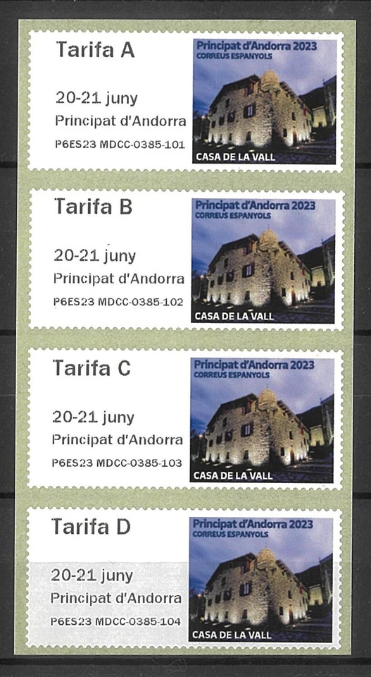 Spanish Andorra 2023 Casa De La Vall Set of 4 Frama Stamps MUH - Image 1 of 1