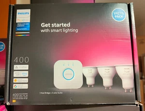 Philips Hue - Kit de démarrage 3 ampoules White & Color GU10 + pont -- NEUF - Imagen 1 de 1