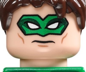 LEGO GREEN LANTERN MINIFIGURE HEAD Super Hero Mask Dual Sided Flesh 76025