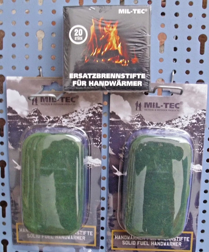 STURM MILTEC 2x Taschenöfen + 20 Kohlebrennstäbe für Handwärmer Taschenofen für Brennstäbe