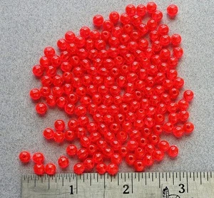 Aparejos de pesca redondos fluorescentes rojos de 5 mm 200 unidades envío gratuito - Imagen 1 de 3