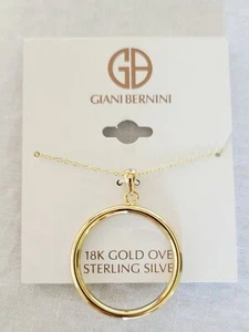 Giani Bernini Circle Pendant Necklace 18k Gold-Plated Sterling Silver J1-186 - Picture 1 of 6