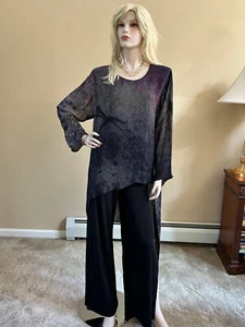 TOP TÚNICA LIBÉLULA SEDA TEÑIDA A MANO ARTE WANDA WAY L A++ - Imagen 1 de 12