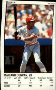 1991 Panini Stickers Baseball Card #123 Mariano Duncan