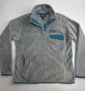Patagonia Re-Tool Snap-T Fleece Pullover Women's Size Large Polartec Gray Teal - Picture 1 of 8