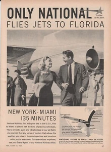 Anuncio impreso vintage de National Airlines of the Stars 1959 años 50 vuela aviones a Florida - Imagen 1 de 1