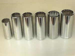 NEW 6-pc 3/8"-dr. 12-pt SAE DEEP SOCKET SET (9/16" thru 7/8"), by KAL - Picture 1 of 1