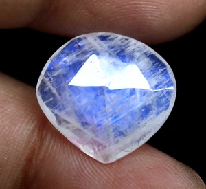 Zertifiziert 100 % natürlicher Regenbogen Mondstein Cabochon geschnitten loser Edelstein 5,40 Ct - Bild 1 von 7