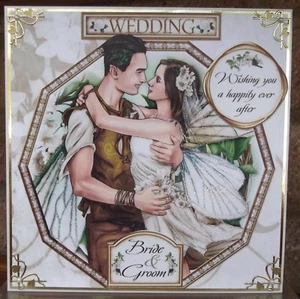 HANDMADE PAGAN FANTASY BELTANE HANDFASTING WICCAN WEDDING CARD FAIRY COUPLE - Picture 1 of 5