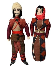 12" Boy Girl Couple Armenian Ethnic Dolls in Handmade National Costumes - Picture 1 of 10
