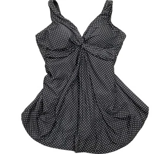 Traje de baño Miraclesuit para mujer 18 negro a lunares traje de baño de una pieza - Imagen 1 de 11