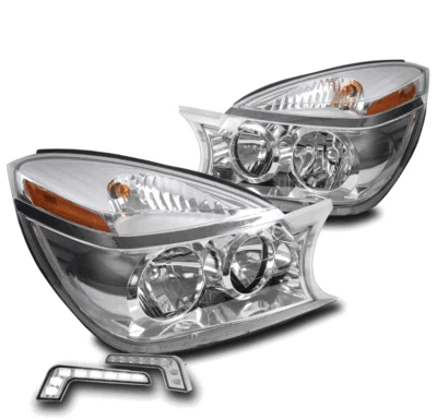 PARA 02-07 BUICK RENDEZVOUS CRISTAL ESTILO CROMO FAROS LÁMPARA CON SEÑAL LED DRL Foto 1 de 4