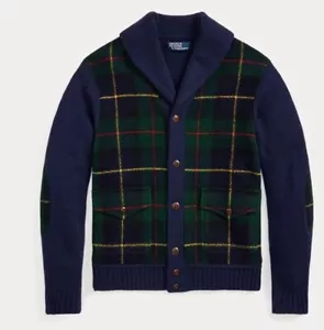 Polo Ralph Lauren Polo Tartan Plaid Lana Cardigan Maglione Nuovo con etichette XL $598 - Foto 1 di 14