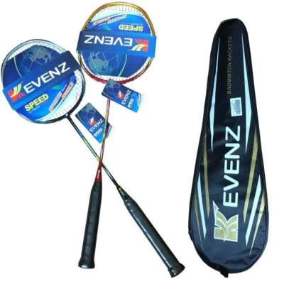 KEVENZ 2 Pack Badminton Racquet, Professional Carbon Fiber Badminton Racket Set