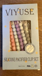 Pacifier Clips for Baby Boys Girls Silicone Beads Pack of 5 - Picture 1 of 2