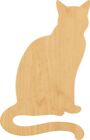 Sitting Cat Laser Cut Out Wood Shape Craft Supply - Woodcraft Cutout