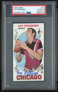 Loy Petersen 1969-70 Topps #37 PSA 4 DNA 10 Bulls Rookie Card Autograph 1969 - Picture 1 of 2