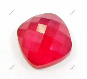 9 Ct Natural CERTIFIED Red Ruby Unheated Square Carving Blood Loose Gemstone - Picture 1 of 5
