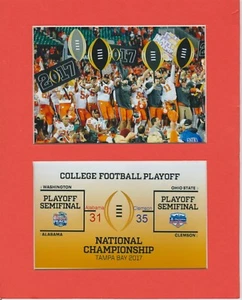 CLEMSON BEATS ABAMA & WINS 2016-17 BCS FOOTBALL TITLE MATTED PHOTOS - Picture 1 of 1